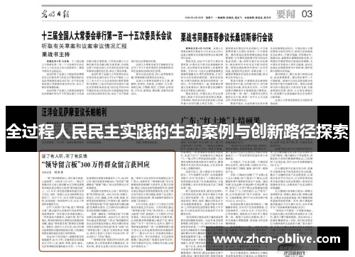 全过程人民民主实践的生动案例与创新路径探索